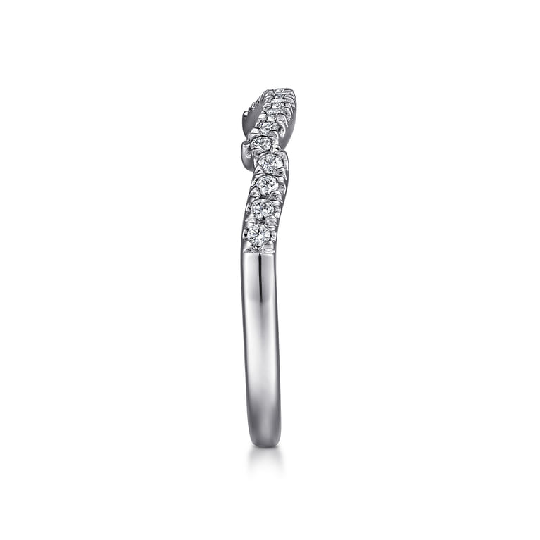 Vintage 14K White Gold Diamond Matching Wedding Band - 0.16 ct - Shot 5