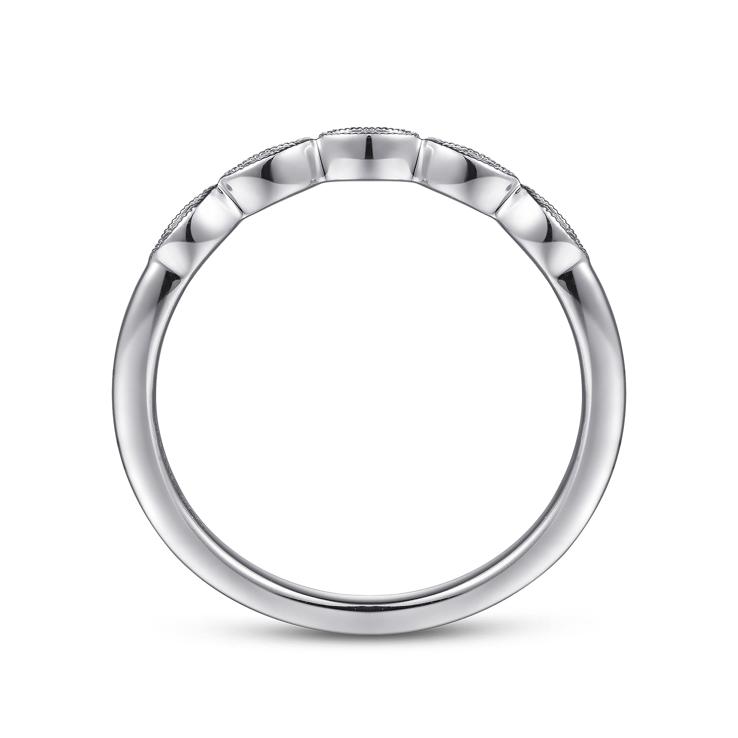 Vintage 14K White Gold Diamond Matching Wedding Band - 0.04 ct - Shot 2