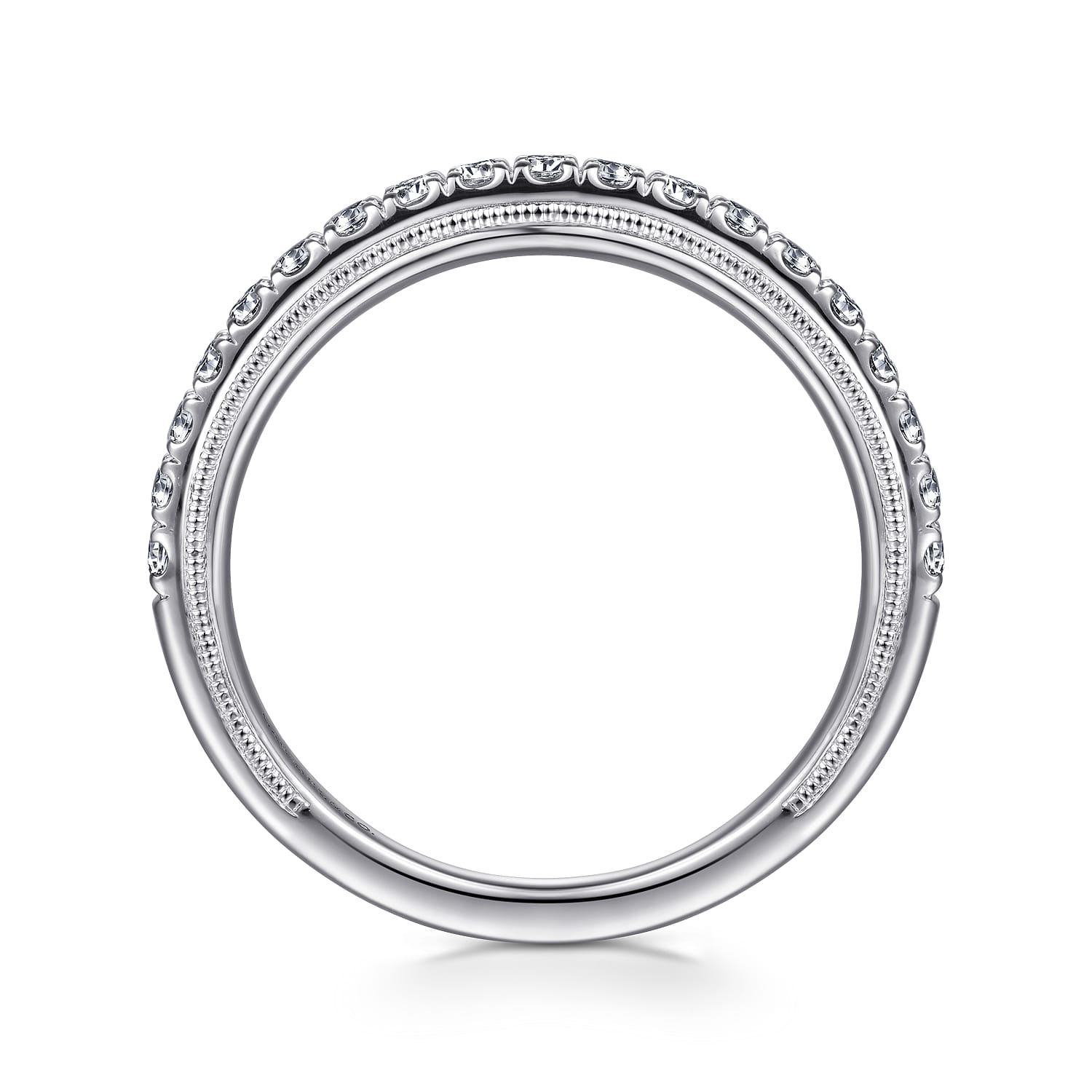 Vintage 14K White Gold Diamond Matching Wedding Band - 0.34 ct - Shot 2