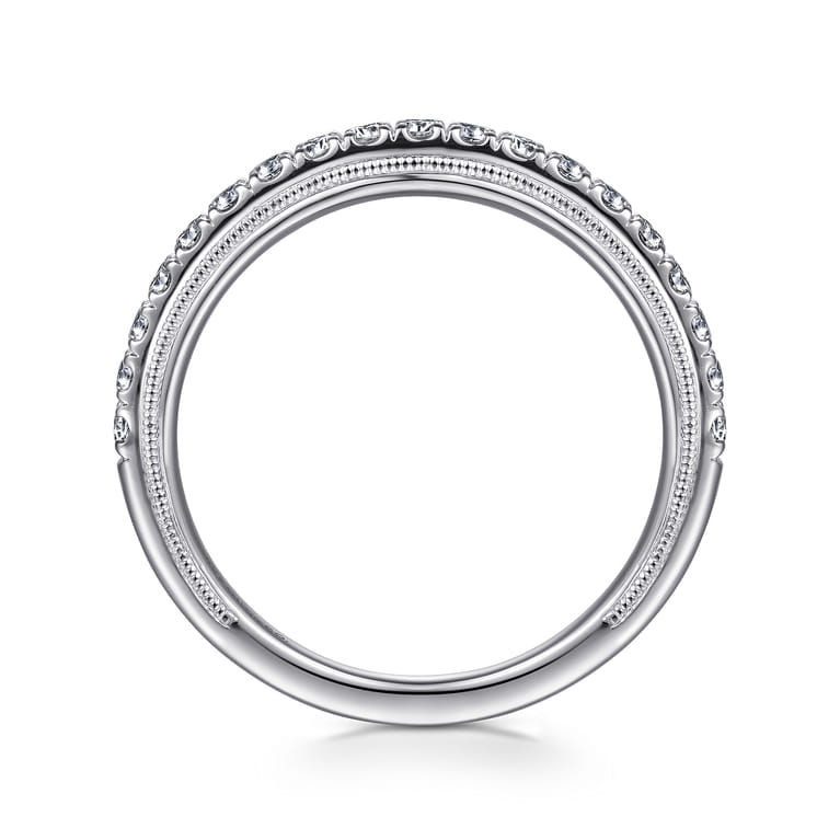 Vintage 14K White Gold Diamond Matching Wedding Band - 0.34 ct - Shot 2