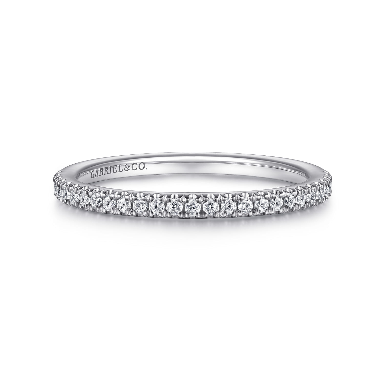 Vintage 14K White Gold Diamond Matching Wedding Band - 0.16 ct - Shot 1