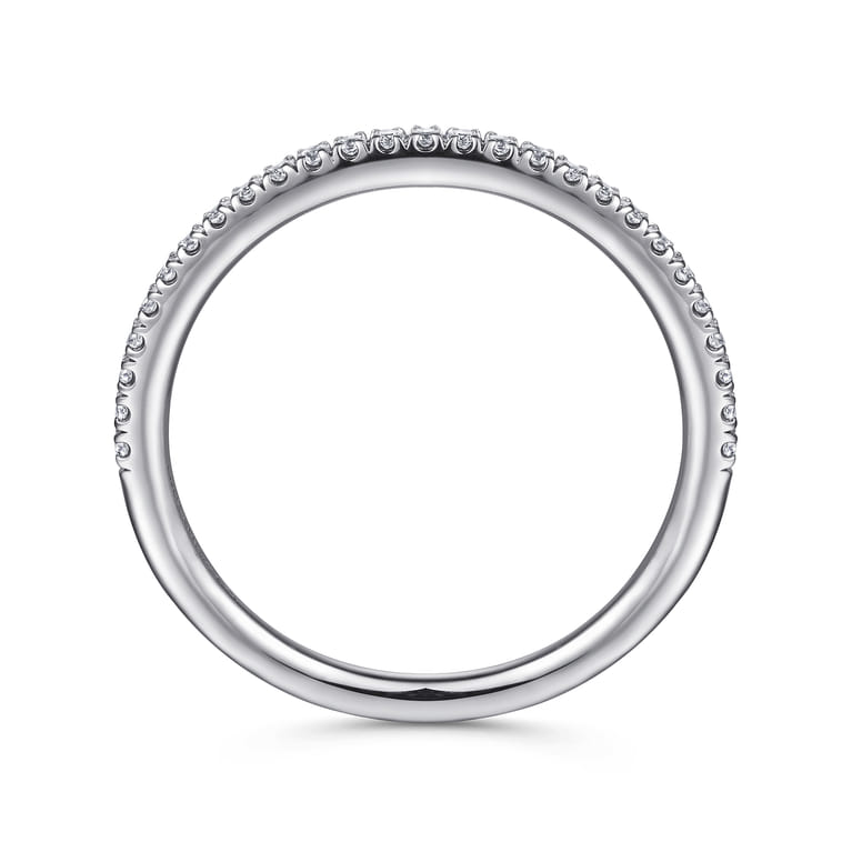 Vintage 14K White Gold Diamond Matching Wedding Band - 0.16 ct - Shot 2