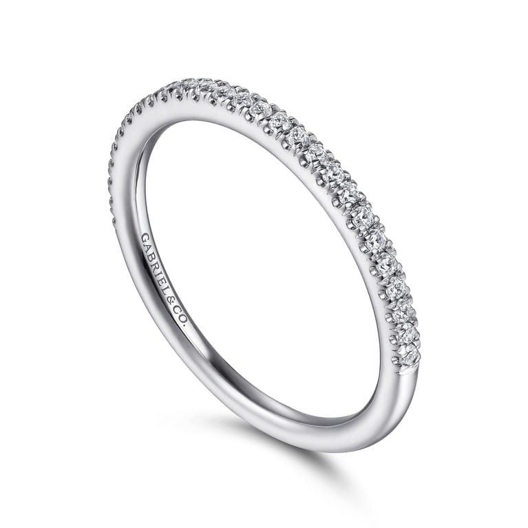 Vintage 14K White Gold Diamond Matching Wedding Band - 0.16 ct - Shot 3