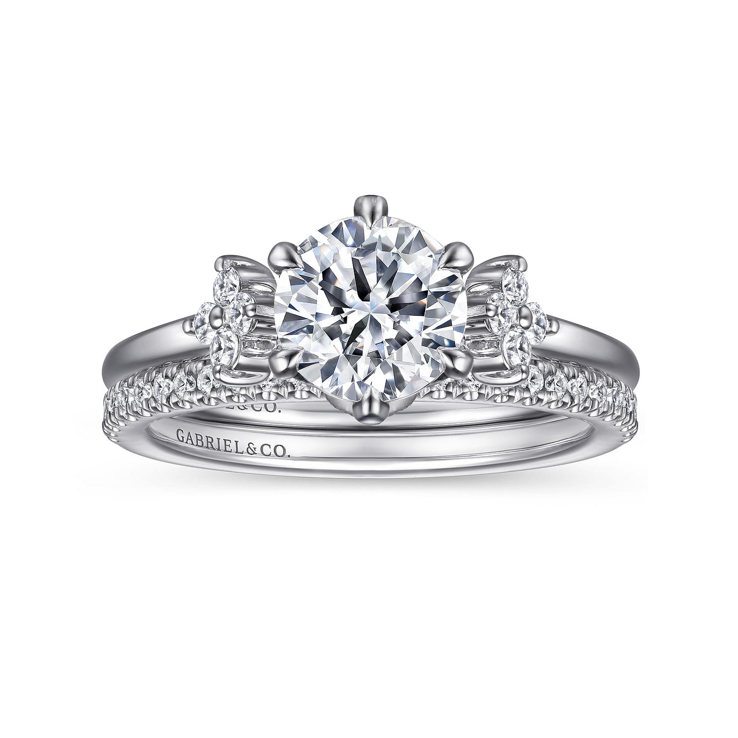 Vintage 14K White Gold Diamond Matching Wedding Band - 0.16 ct - Shot 4