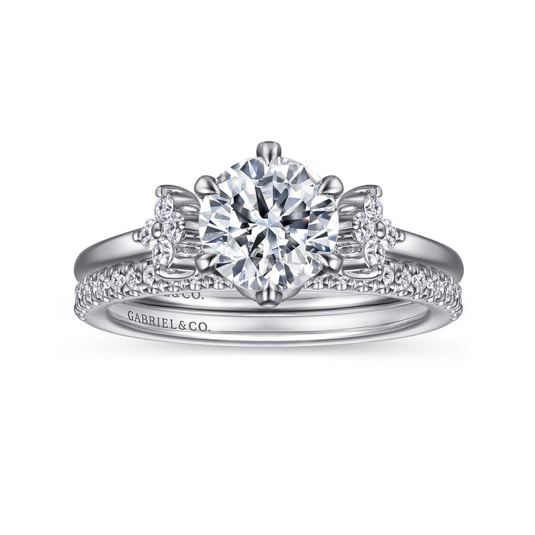 Vintage 14K White Gold Diamond Matching Wedding Band - 0.16 ct - Shot 4