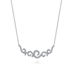 Vintage 14K White Gold Diamond Necklace