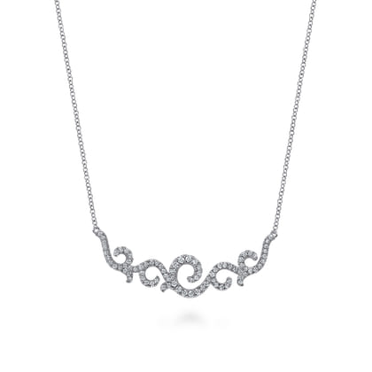 Vintage 14K White Gold Diamond Necklace