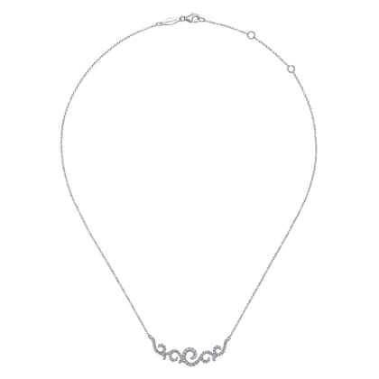 Vintage 14K White Gold Diamond Necklace