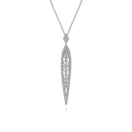 Vintage 14K White Gold Diamond Pendant Necklace