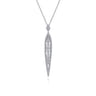Vintage 14K White Gold Diamond Pendant Necklace - 0.45 ct