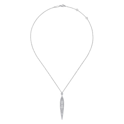 Vintage 14K White Gold Diamond Pendant Necklace