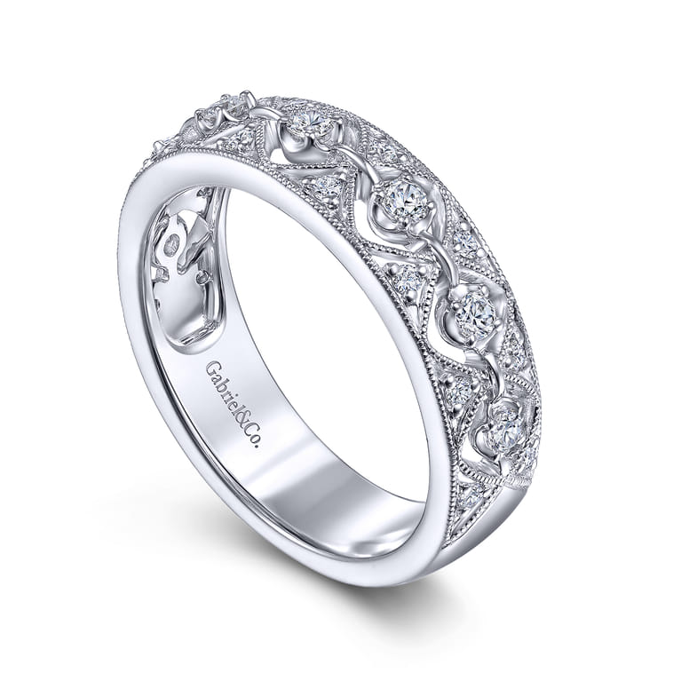 Vintage 14K White Gold Diamond Ring - 0.3 ct - Shot 3