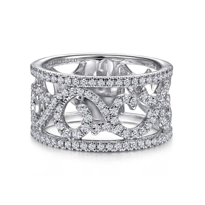 Vintage 14K White Gold Diamond Ring