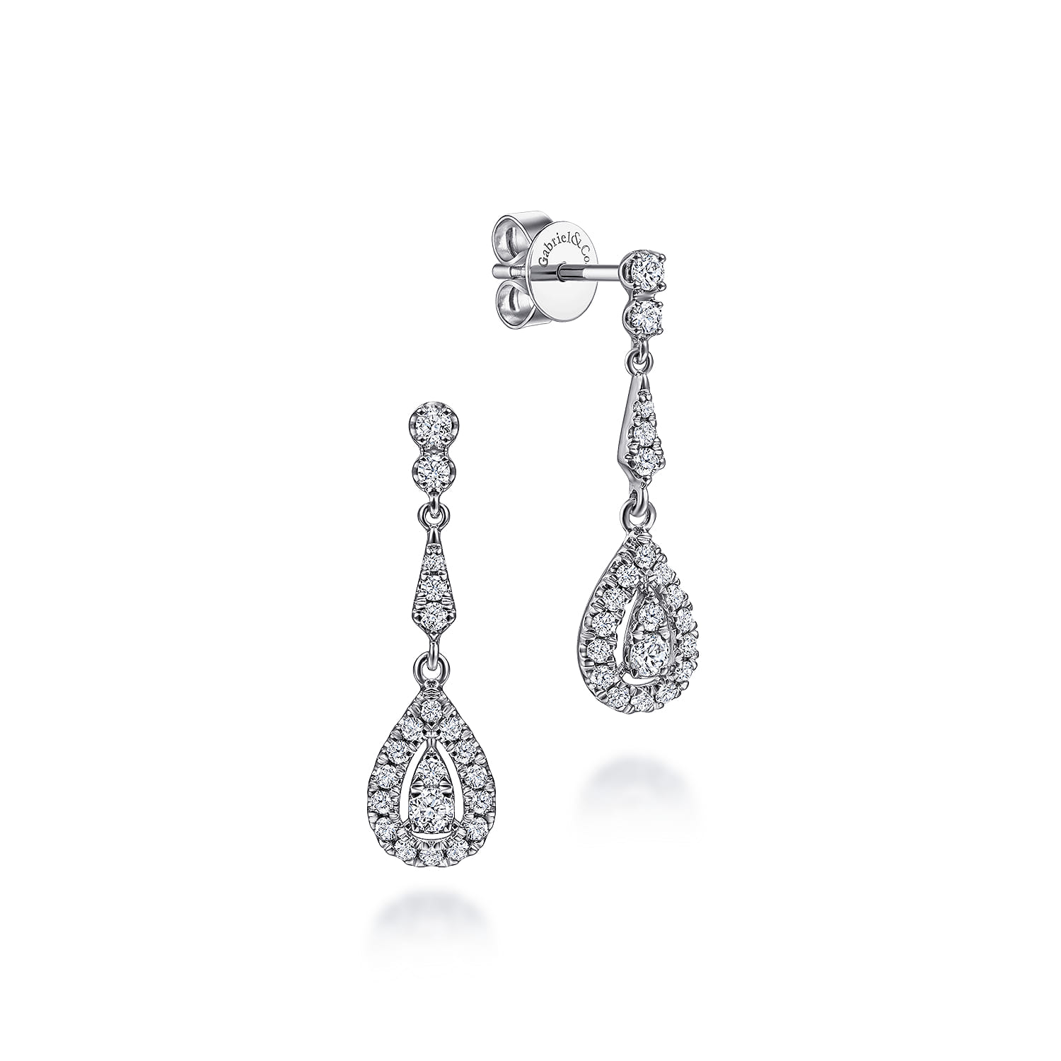 Vintage 14K White Gold Diamond Stud Earrings - 0.4 ct - Shot 1