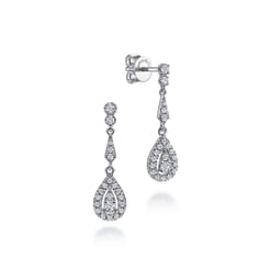 Vintage 14K White Gold Diamond Stud Earrings