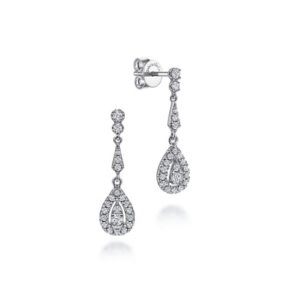 Vintage 14K White Gold Diamond Stud Earrings