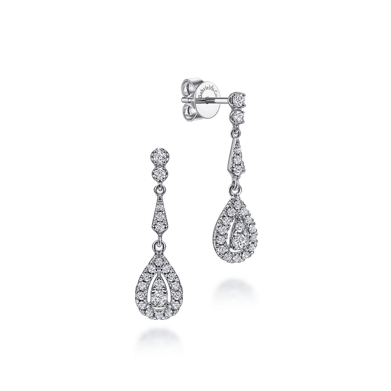 Vintage 14K White Gold Diamond Stud Earrings - 0.4 ct - Shot 1