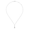 Vintage 14K White Gold Diamond Teardrop Pendant Necklace - 0.19 ct