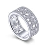 Vintage 14K White Gold Diamond Wide Band Ring - 0.65 ct