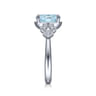 Vintage 14K White Gold Diamond and Sky Blue Topaz Ring - 0.03 ct
