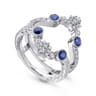 Enhancer Wedding Ring in 14k White Gold with Round Sapphire at Gabriel & Co.