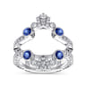 Enhancer Wedding Ring in 14k White Gold with Round Sapphire at Gabriel & Co.
