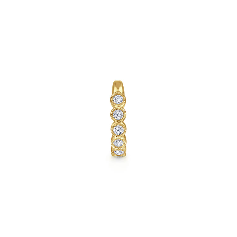 Vintage 14K Yellow Gold 15mm Diamond Ear Cuff - 0.15 ct - Shot 2