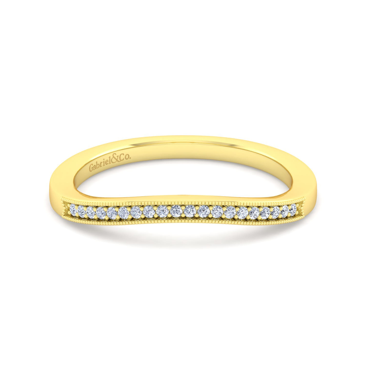 Vintage 14K Yellow Gold Diamond Matching Wedding Band - 0.06 ct - Shot 1