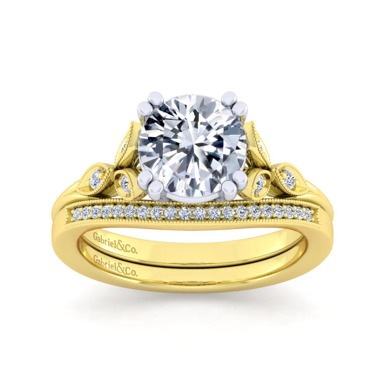 Vintage 14K Yellow Gold Diamond Matching Wedding Band - 0.06 ct - Shot 4