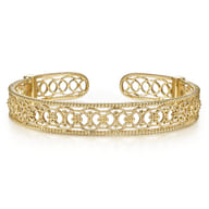 Vintage 14K Yellow Gold Open Filligree Bangle