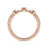 Curved Wedding Ring in 14k Rose Gold with Round Natural Diamond at Gabriel & Co.
