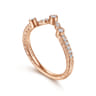 Curved Wedding Ring in 14k Rose Gold with Round Natural Diamond at Gabriel & Co.