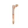 Curved Wedding Ring in 14k Rose Gold with Round Natural Diamond at Gabriel & Co.