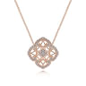 Vintage Inspired 14K Rose Gold Filigree Diamond Pendant Necklace - 0.37 ct