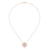 Vintage Inspired 14K Rose Gold Filigree Diamond Pendant Necklace - 0.37 ct