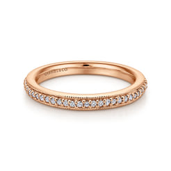 Vintage Inspired 14K Rose Gold Prong Set Diamond Eternity Band