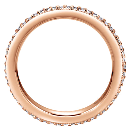 Vintage Inspired 14K Rose Gold Prong Set Diamond Eternity Band