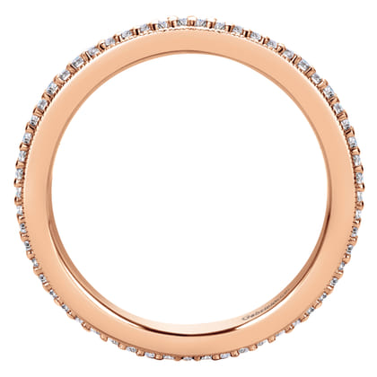 Vintage Inspired 14K Rose Gold Prong Set Diamond Eternity Band