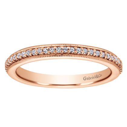 Vintage Inspired 14K Rose Gold Prong Set Diamond Eternity Band
