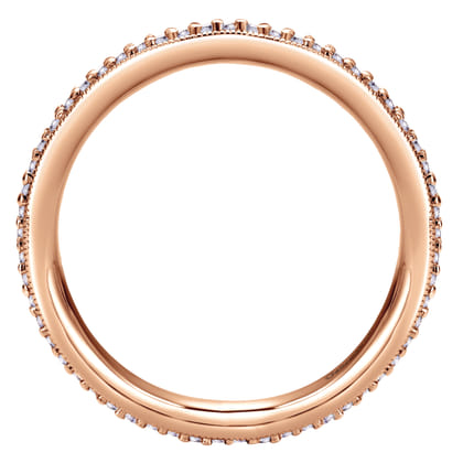 Vintage Inspired 14K Rose Gold Prong Set Diamond Eternity Band
