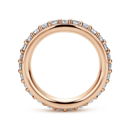 Vintage Inspired 14K Rose Gold Prong Set Diamond Eternity Band