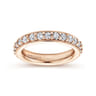 Eternity Band Wedding Ring in 14k Rose Gold with Round Natural Diamond at Gabriel & Co.