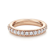 Vintage Inspired 14K Rose Gold Prong Set Diamond Eternity Band
