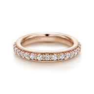 Vintage Inspired 14K Rose Gold Prong Set Diamond Eternity Band