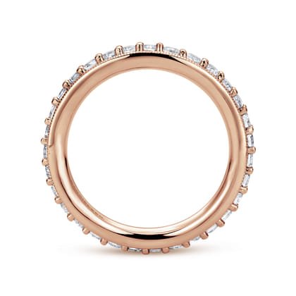 Vintage Inspired 14K Rose Gold Prong Set Diamond Eternity Band