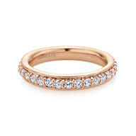 Vintage Inspired 14K Rose Gold Prong Set Diamond Eternity Band