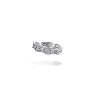 Vintage Inspired 14K White Gold 13.5MM Diamond Single Ear Cuff