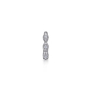 Vintage Inspired 14K White Gold 13.5MM Diamond Single Ear Cuff