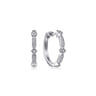 Vintage Inspired 14K White Gold 20mm Classic Diamond Hoop Earrings - 0.12 ct