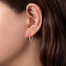 Vintage Inspired 14K White Gold 20mm Classic Diamond Hoop Earrings - 0.12 ct